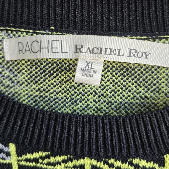 NWT Rachel Roy Black and Yellow Patterned Sleeveless Top XL - Picture 3 of 8